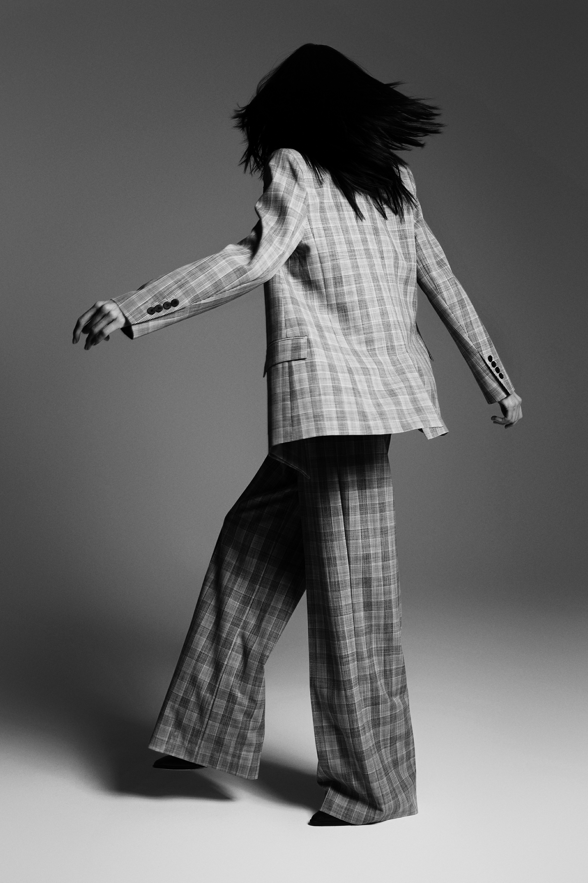 Двубортный пиджак в клетку