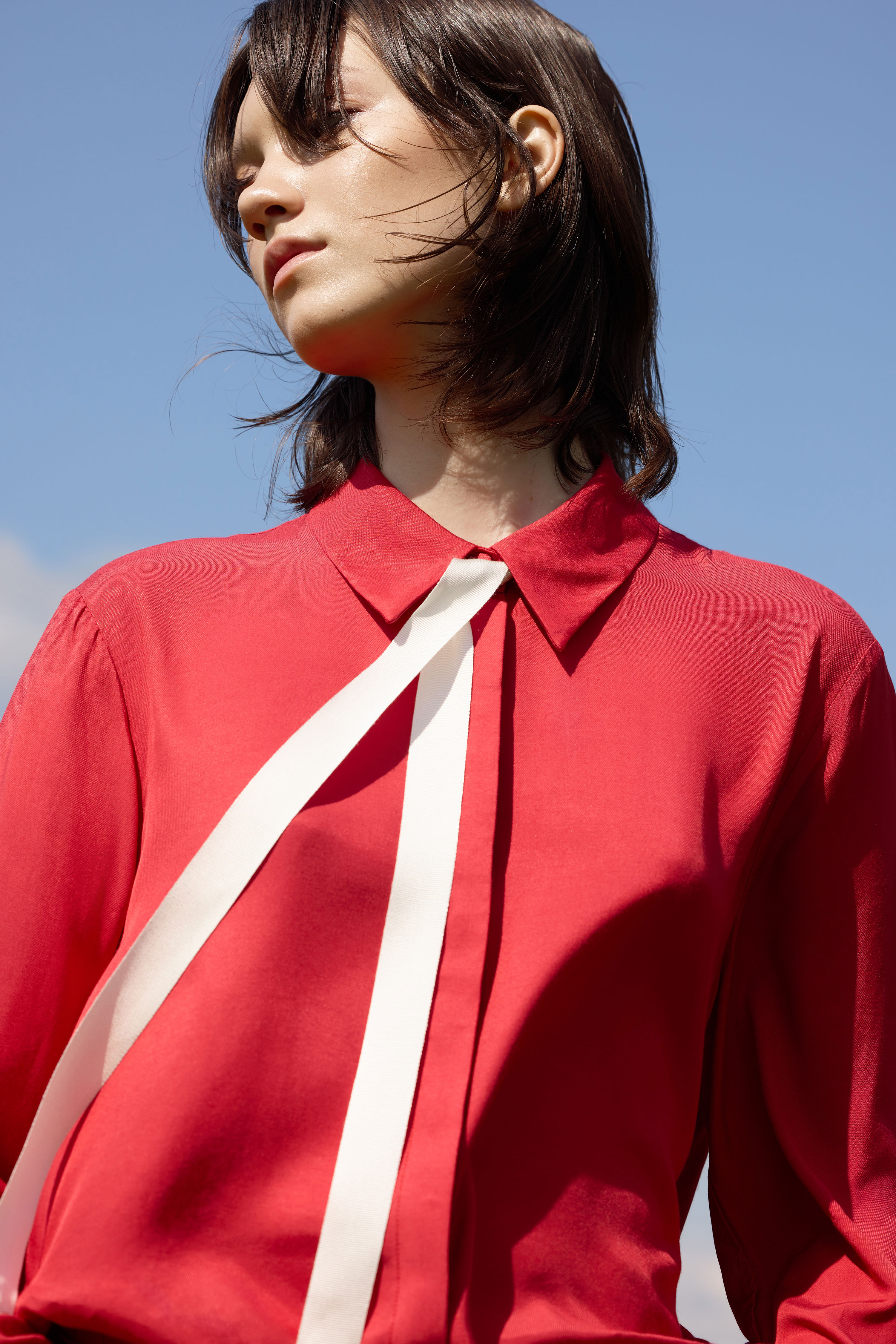 Рубашкаизвискозысбантом