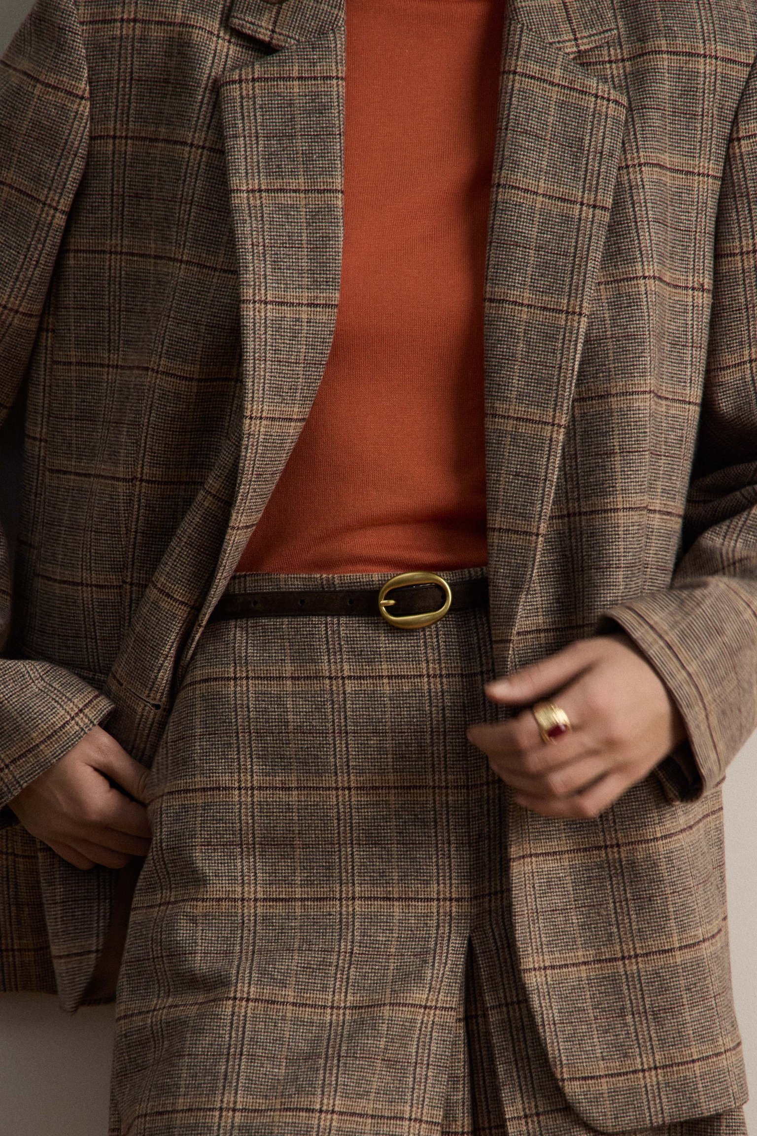 Замшевый ремень из овечьей кожи