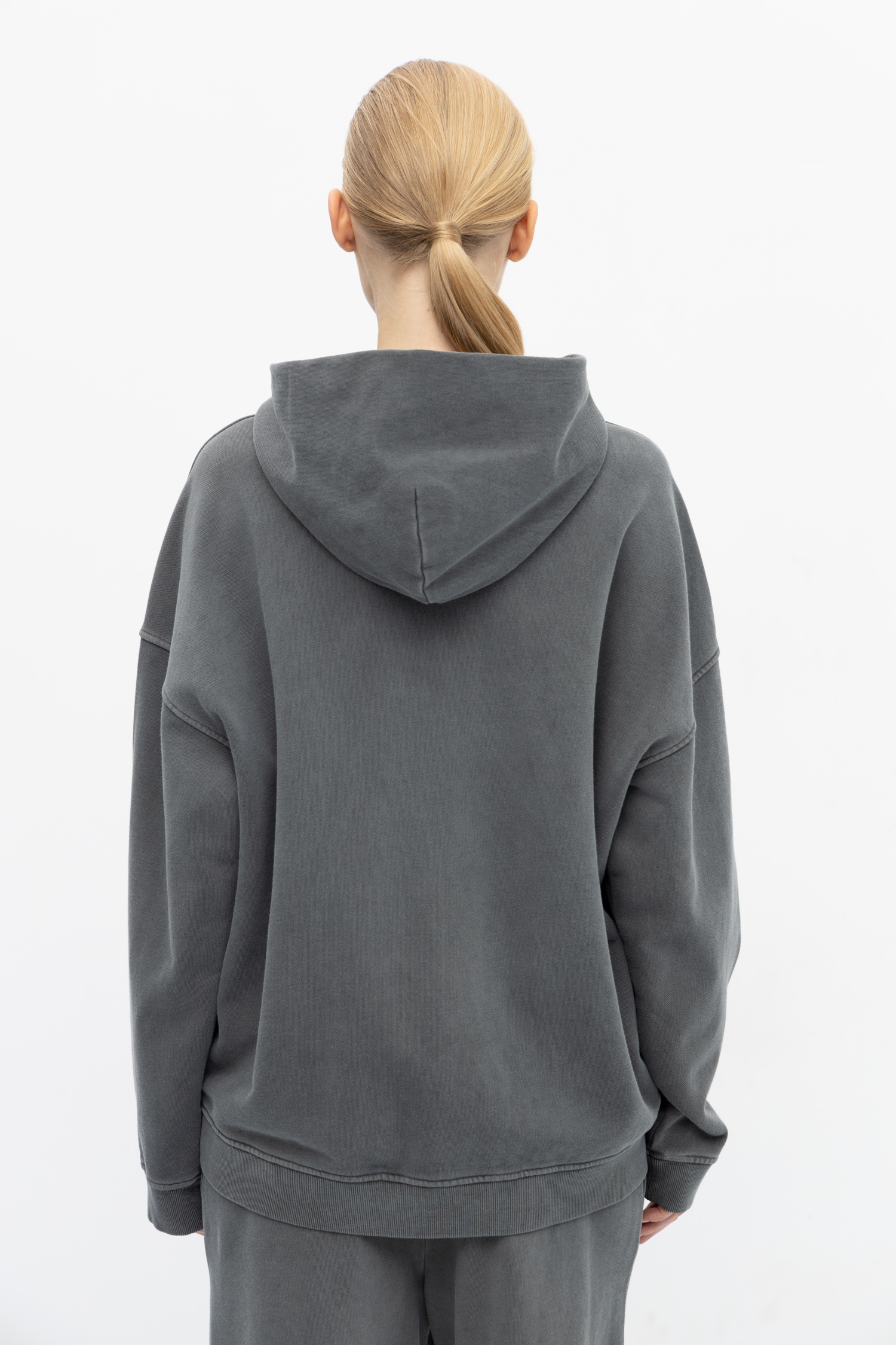 Худи oversize на молнии антрацитово серый цвет - LIME