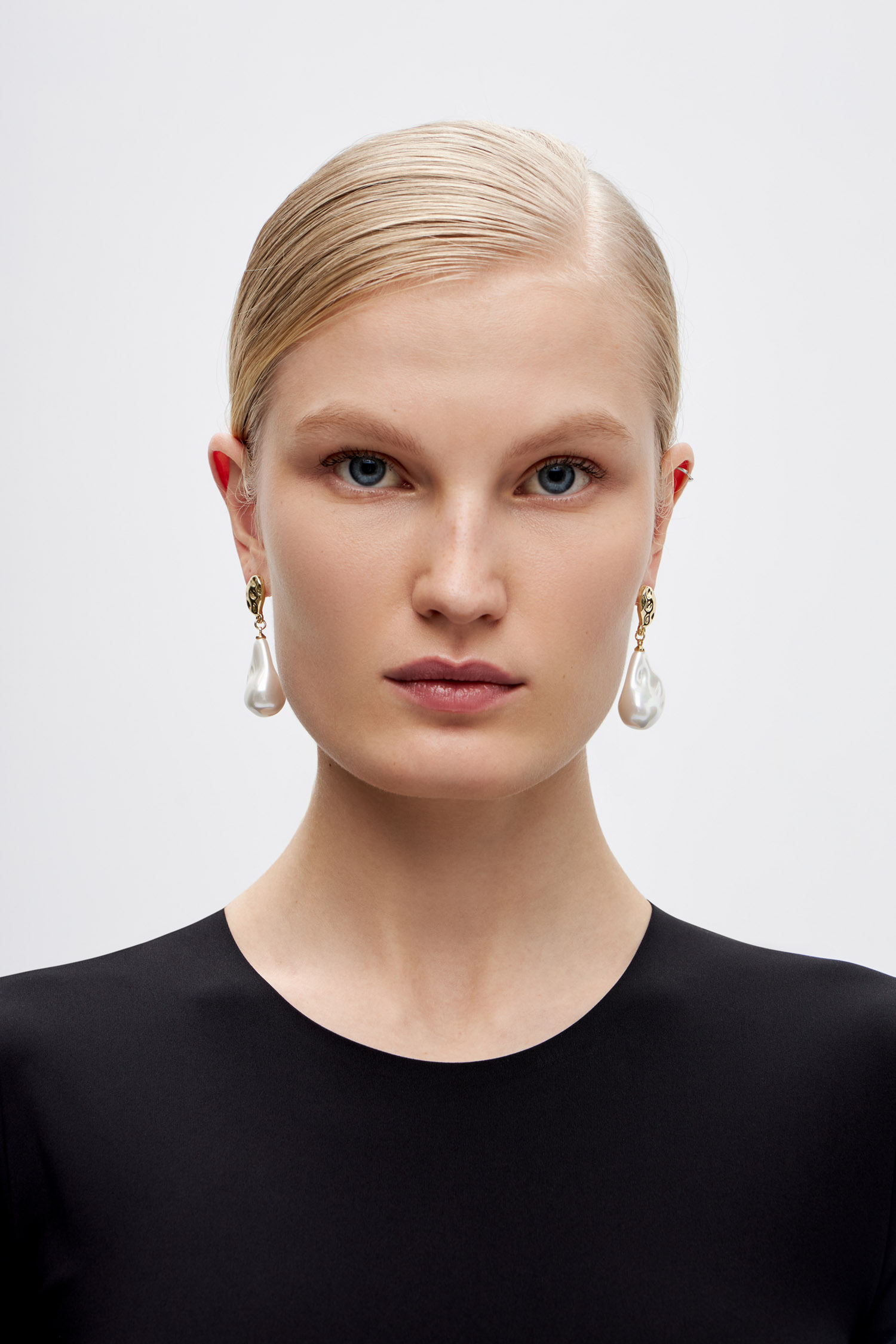 Серьги с искусственным жемчугом золотой цвет - LIME