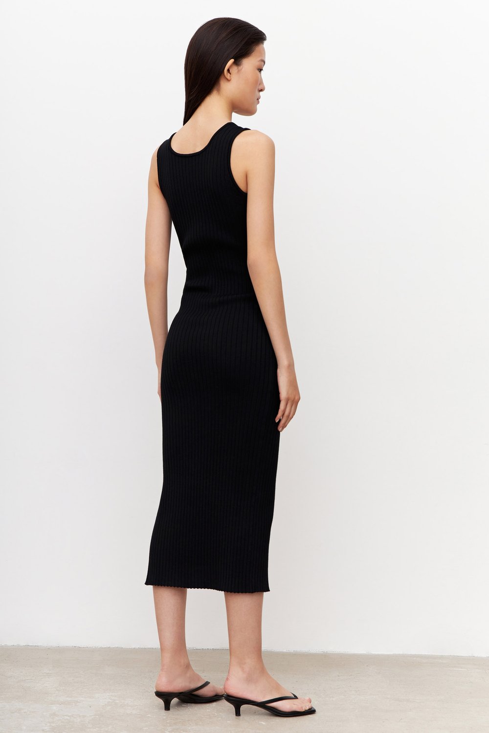 slit black gown