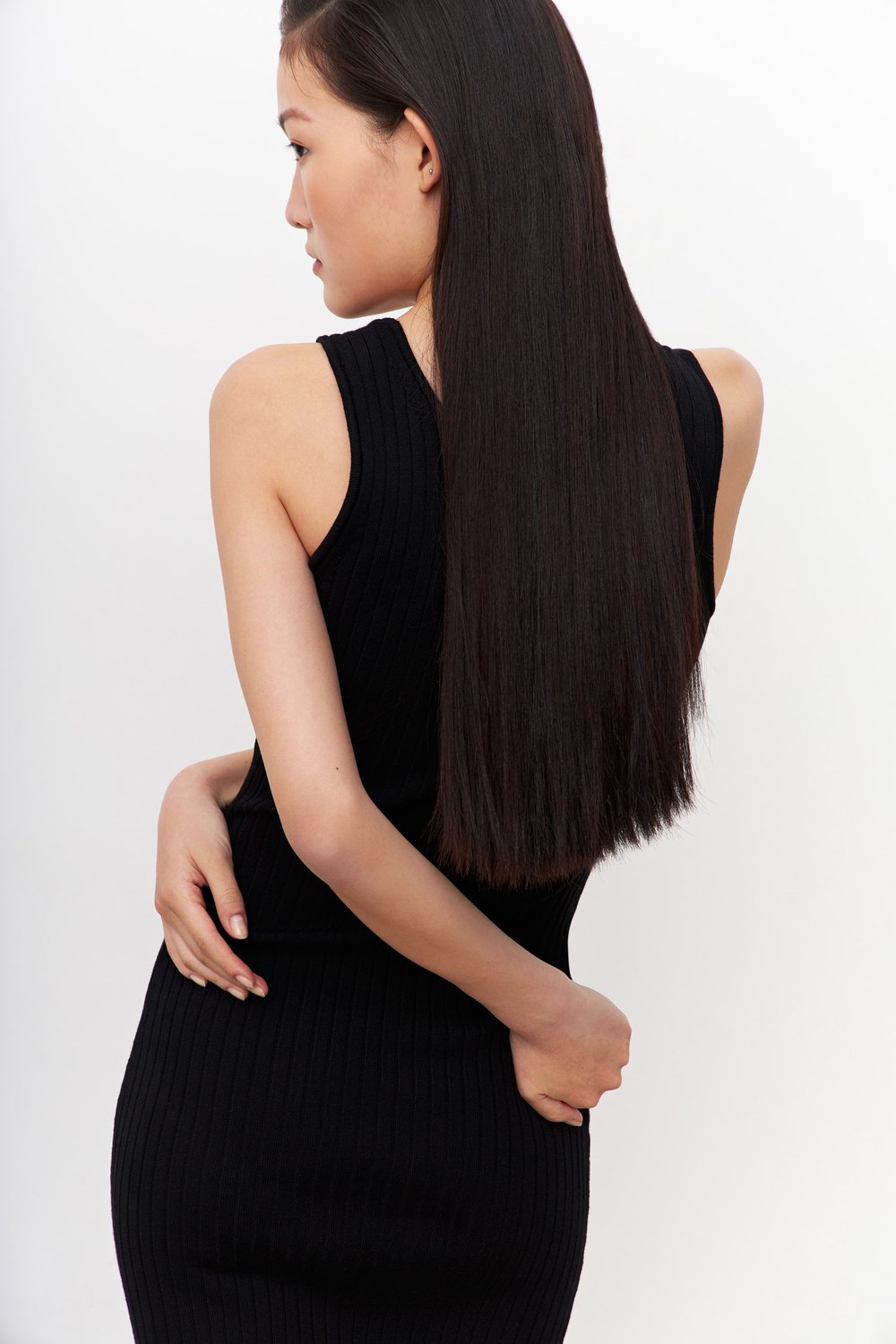 slit black gown