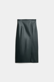 Green leather 2024 skirt h&m