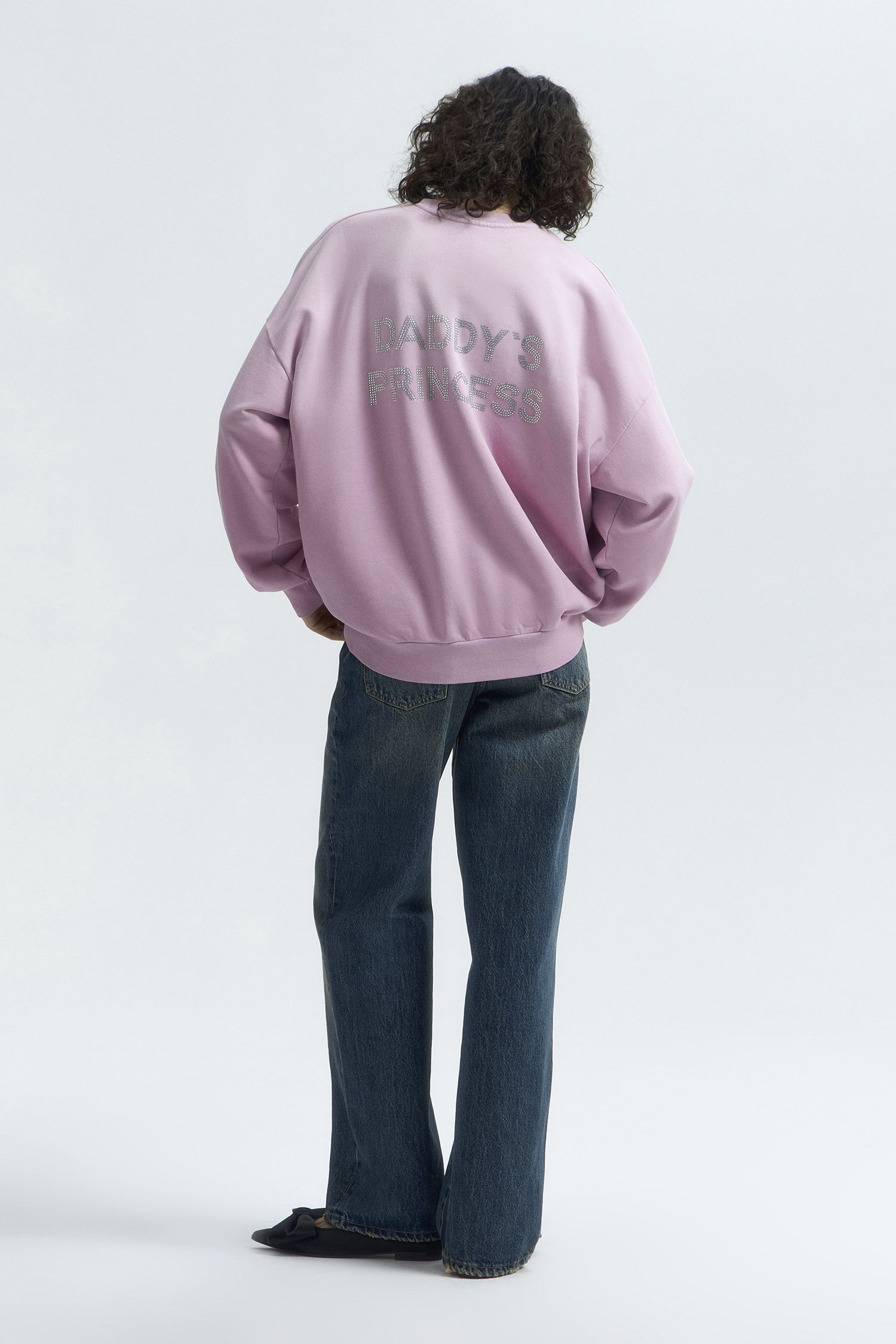 Garment dyed french terry sweatshirt candy pink LIME