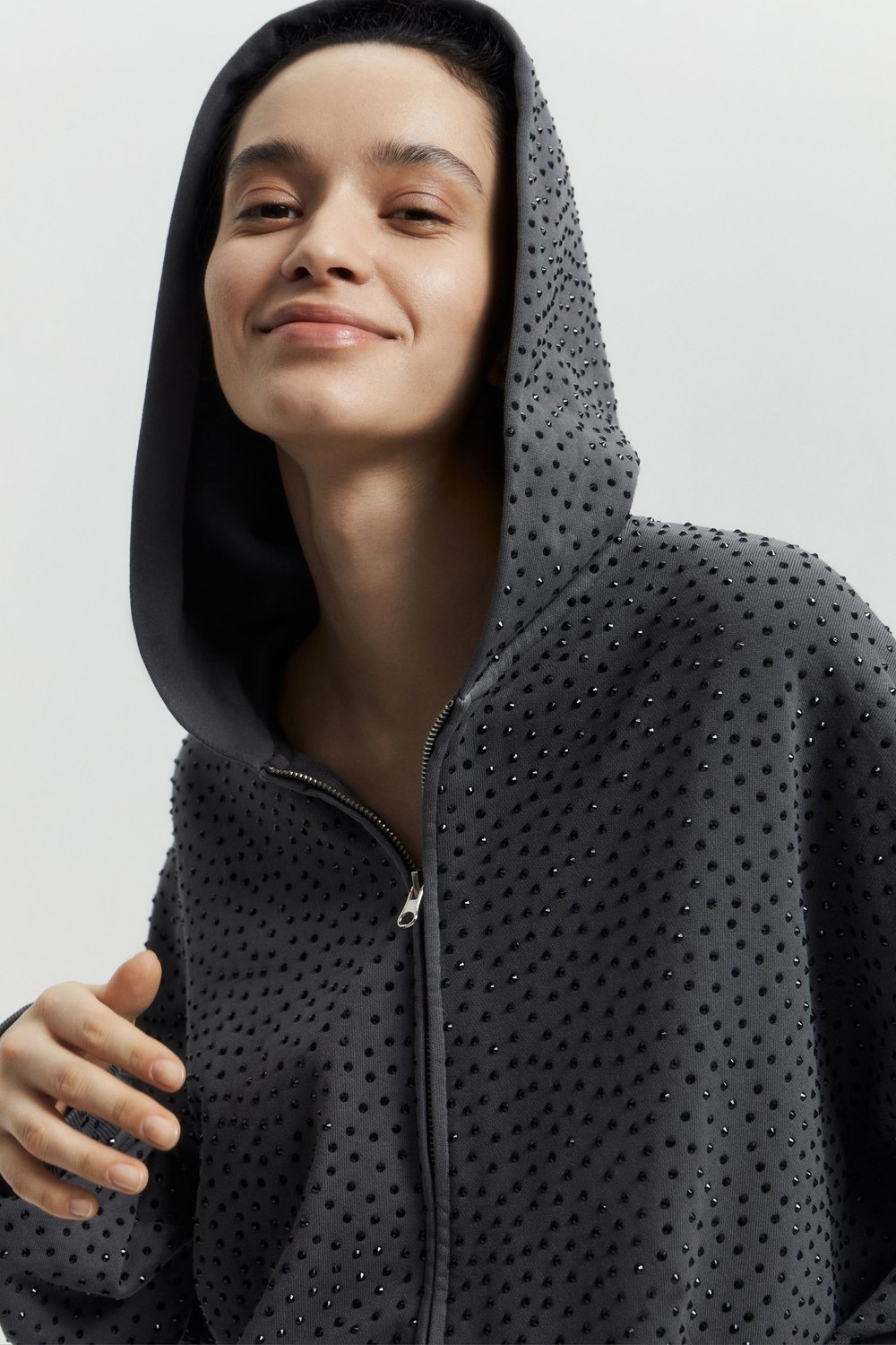 Techwear Oversized Grey zip-up Hoodie