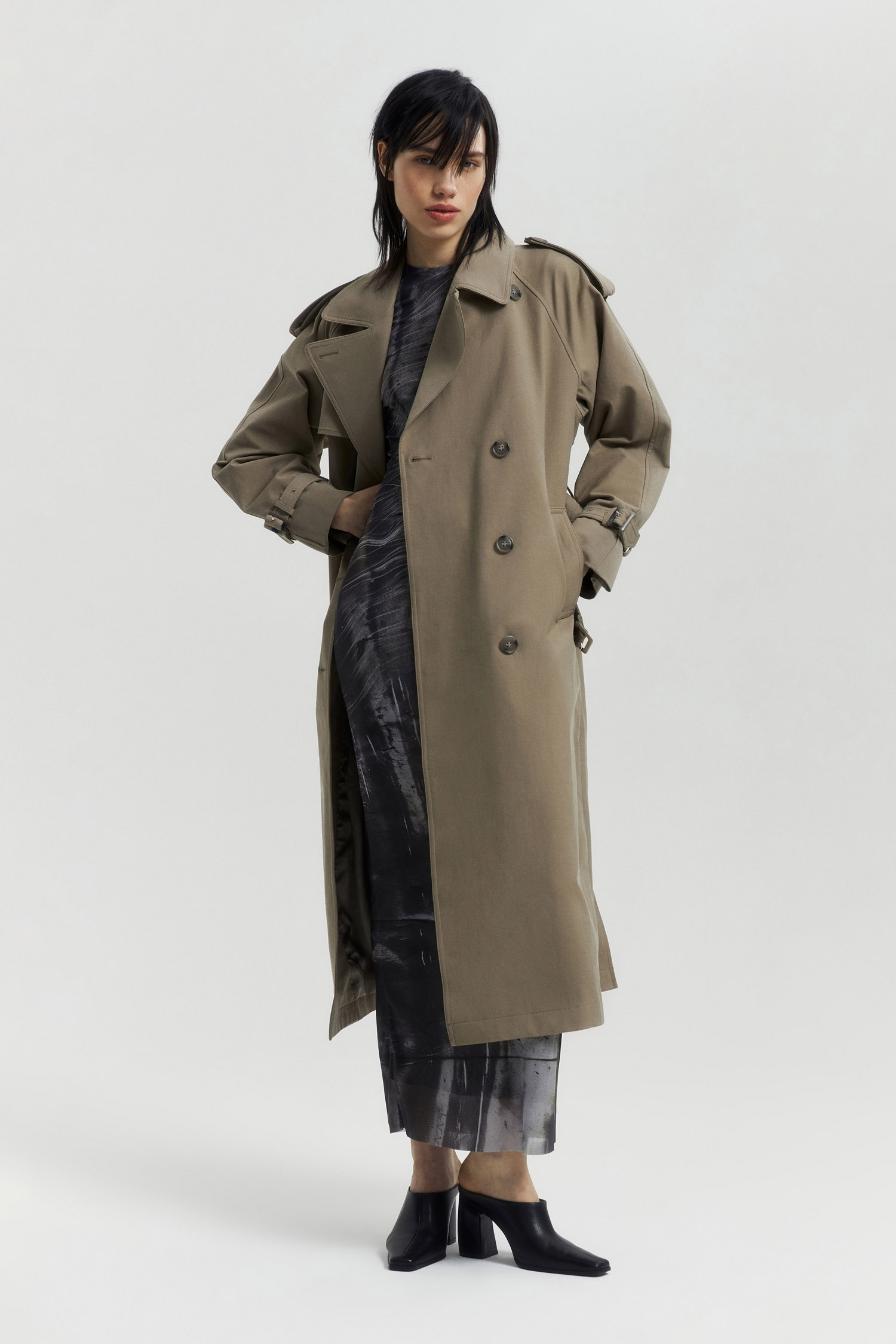 Unisex Cotton Trench Coat — Dark Brown – La Garçonne