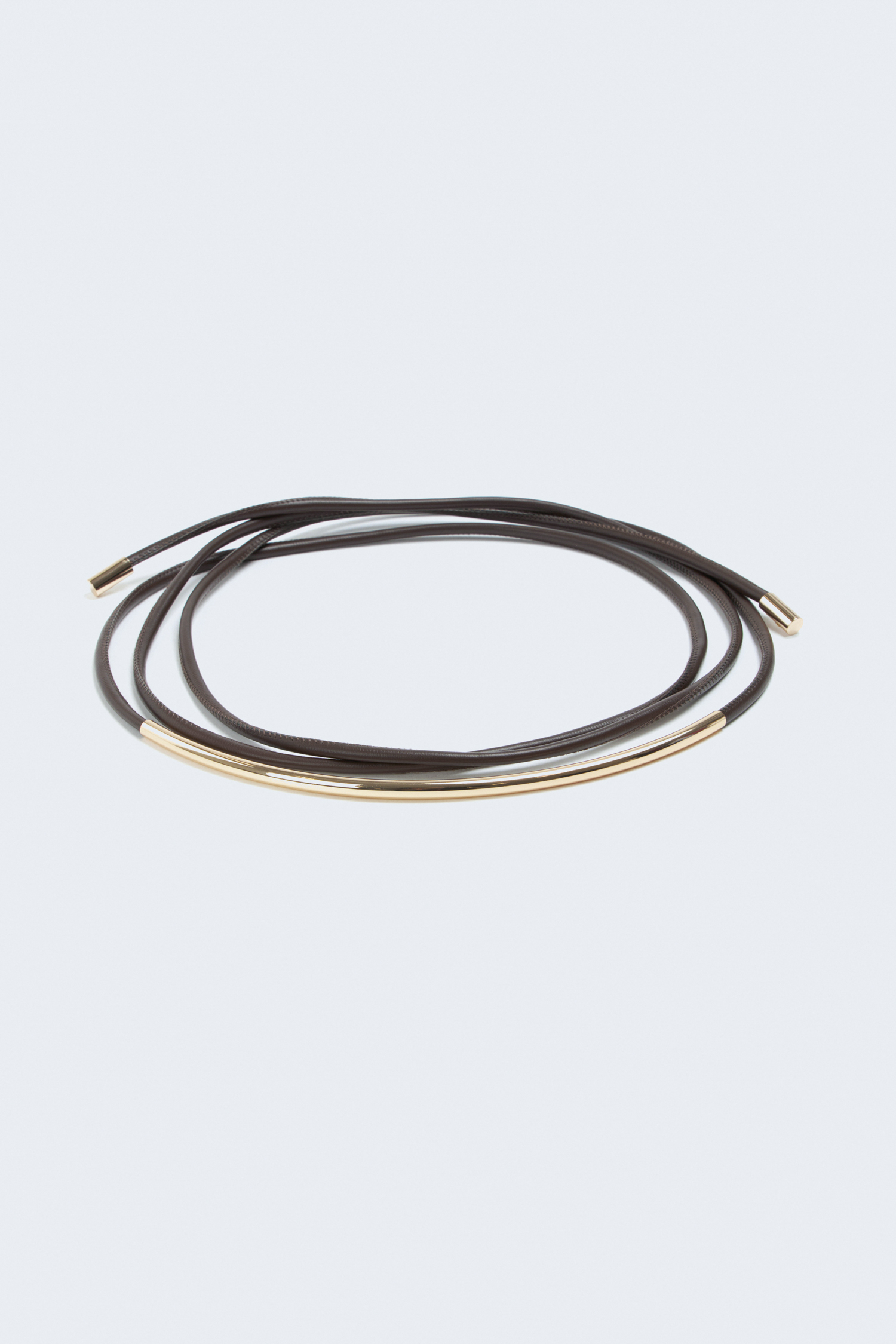 Тонкий ремень-шнур коричневый цвет - LIME