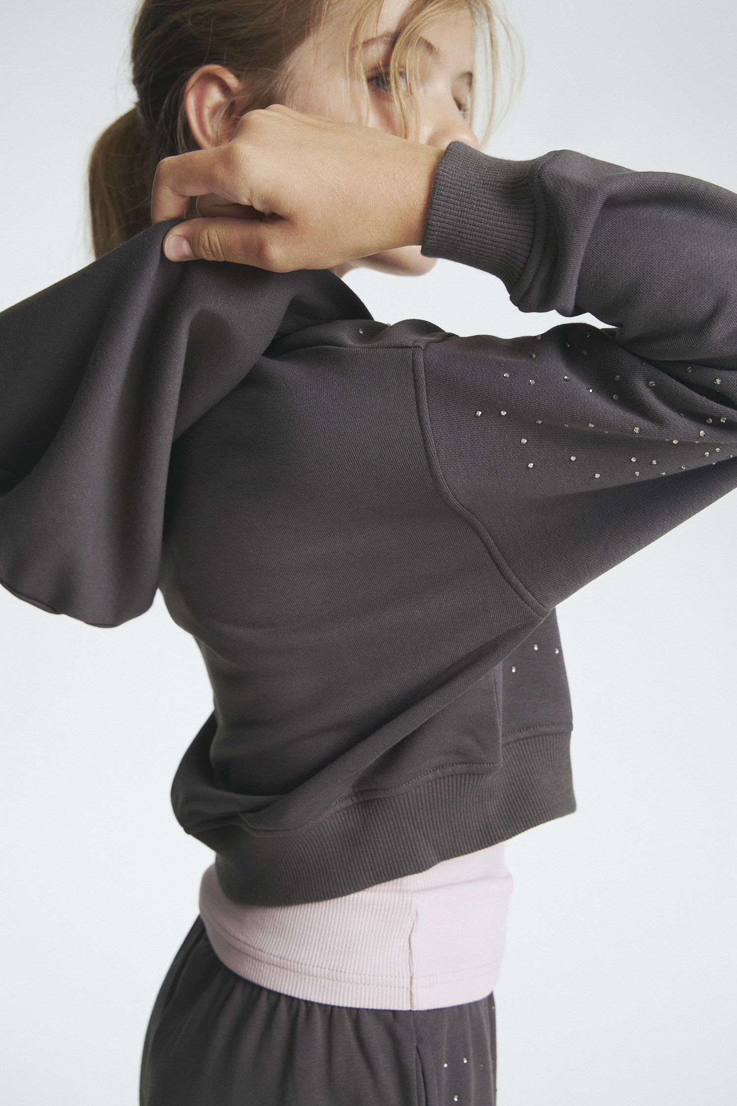 トップス theredthread ring asymmetry hoodie lace THEREDTHREAD / ザレッドスレッド】S ring asymmetry hoodie lace