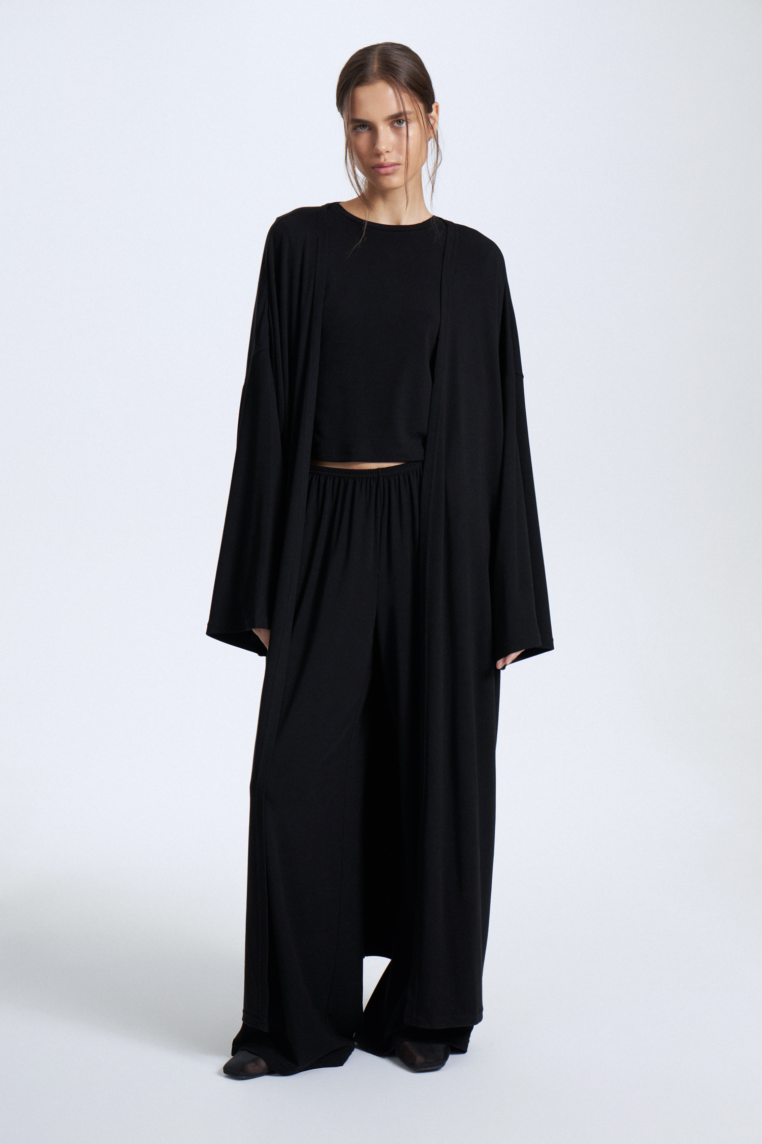 エルンスト【Le Kimono】 ELVIE SOMERAND orange openwork crochet long kimono | Banana