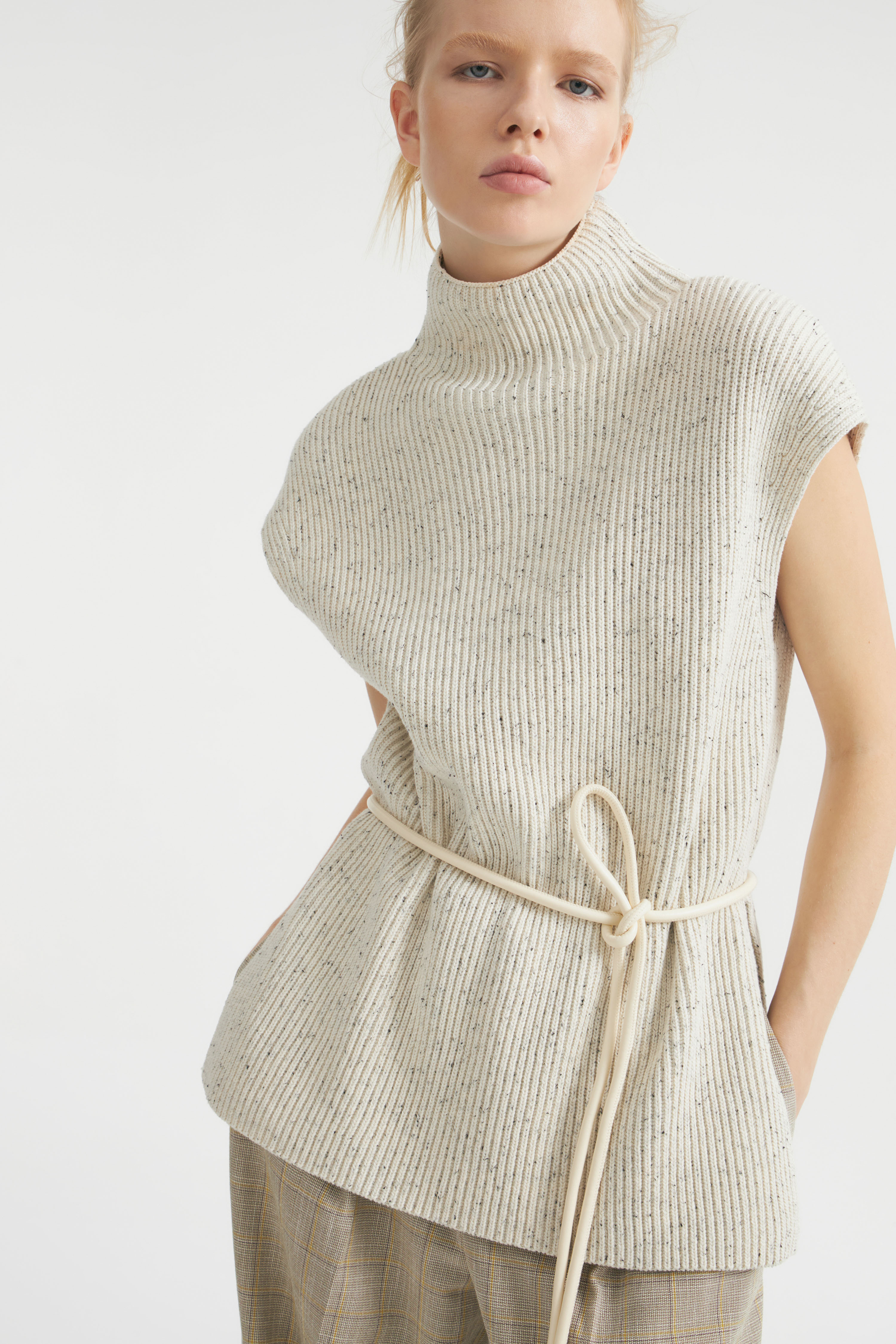 トップス dium. melange summer knit vest LIME