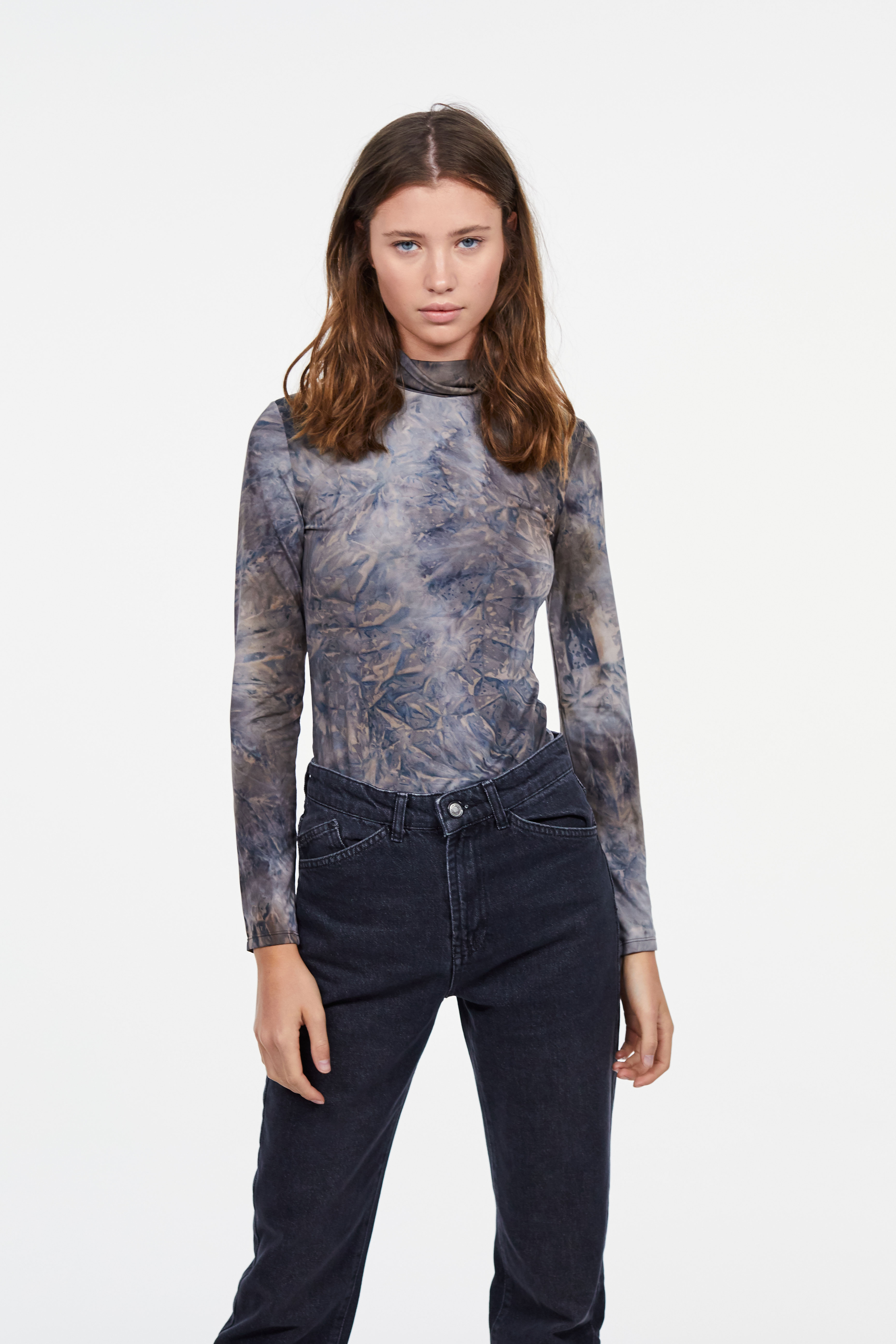 Водолазка с принтом тай-дай